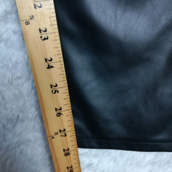 Michael‎ Kors Womens Pants Skinny Moto Black Faux Leather Mid Rise Stretch 8 - Picture 5 of 10